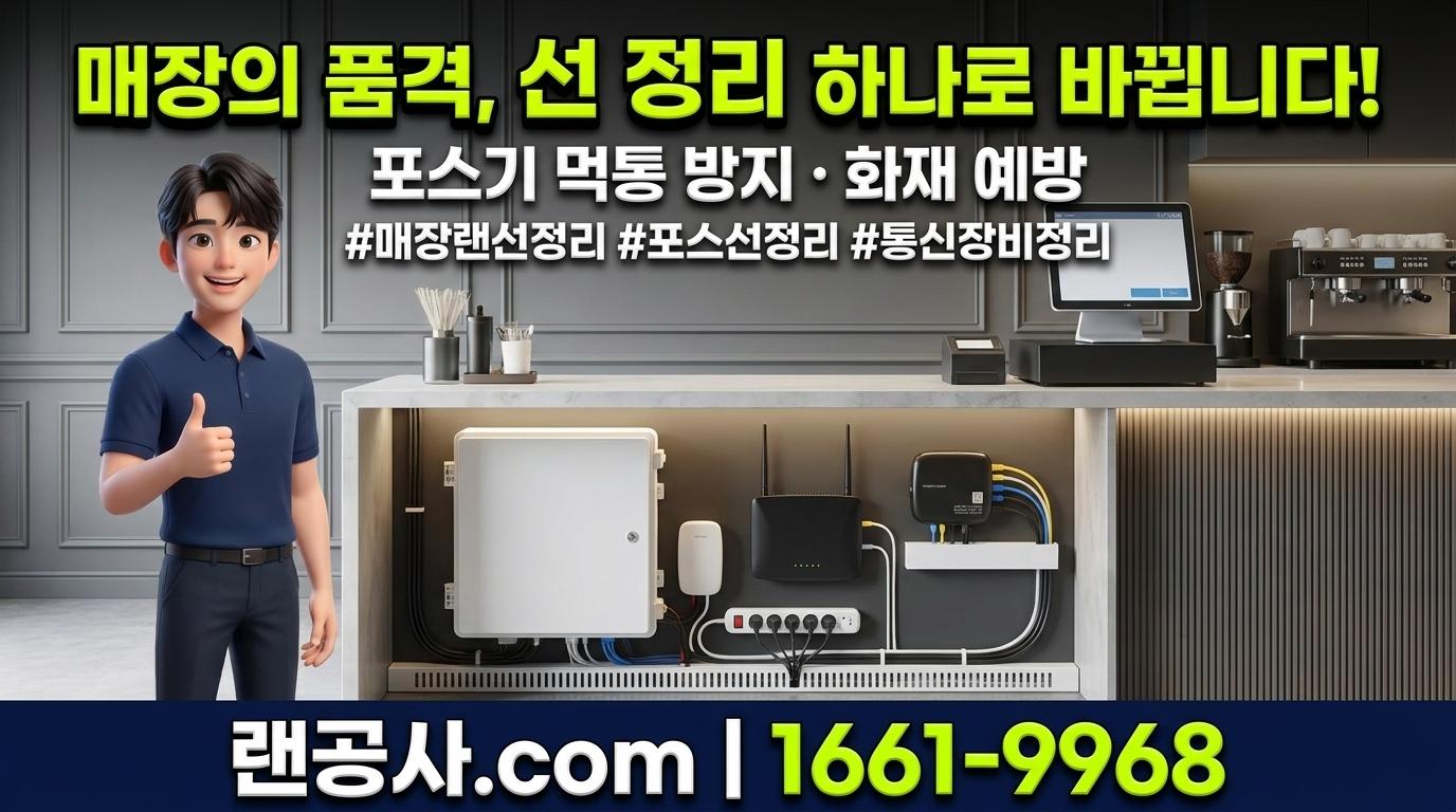 매장 데스크 랜선정리